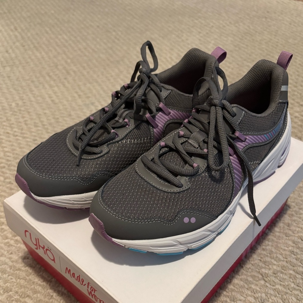 Ryka Women's Gray and Purple Sneakers - Picture 2 of 6